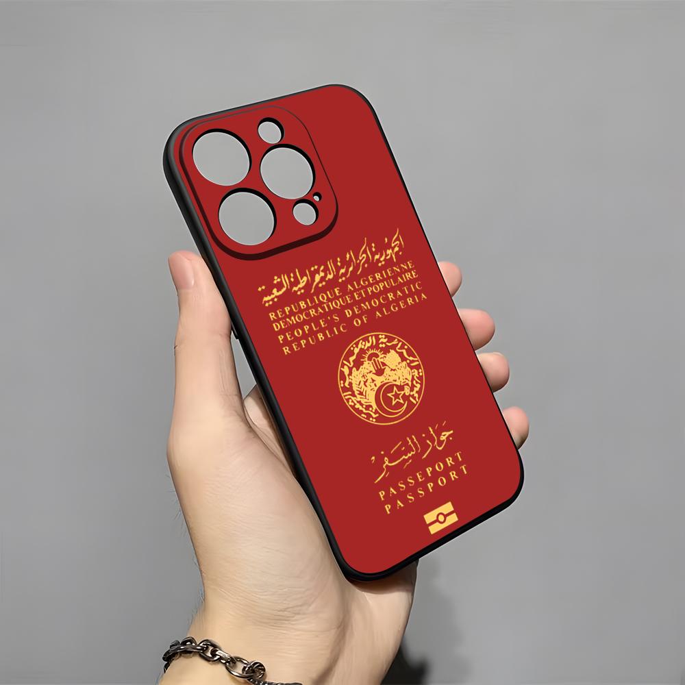 Algeria Passport Phone Case For IPhone 17 Pro Max 16 15 14 Pro Max 13 11 X Xs Xr 8 7Plus Silicone Cover