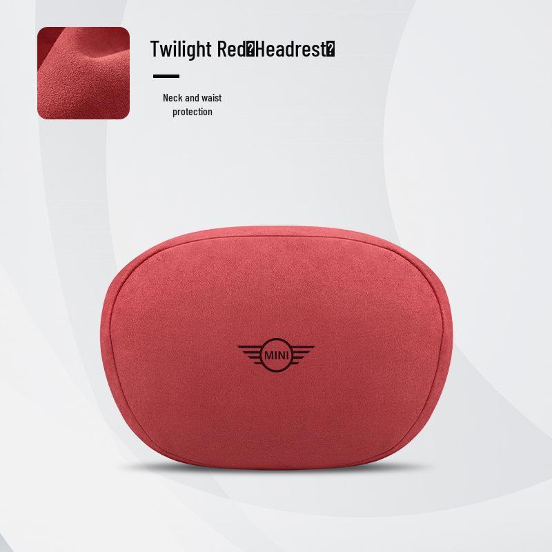 Mini Cooper Compatible Headrest Lumbar Support Cushion, Neck Pillow for F54 F55 F56 - Purple