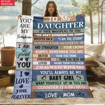 Gift for Daughter Print Thin Flannel Blanket for Bedroom,Living Rooms,Sofas Blankets,Lunch Breaks,blankets Fluffy Blanket