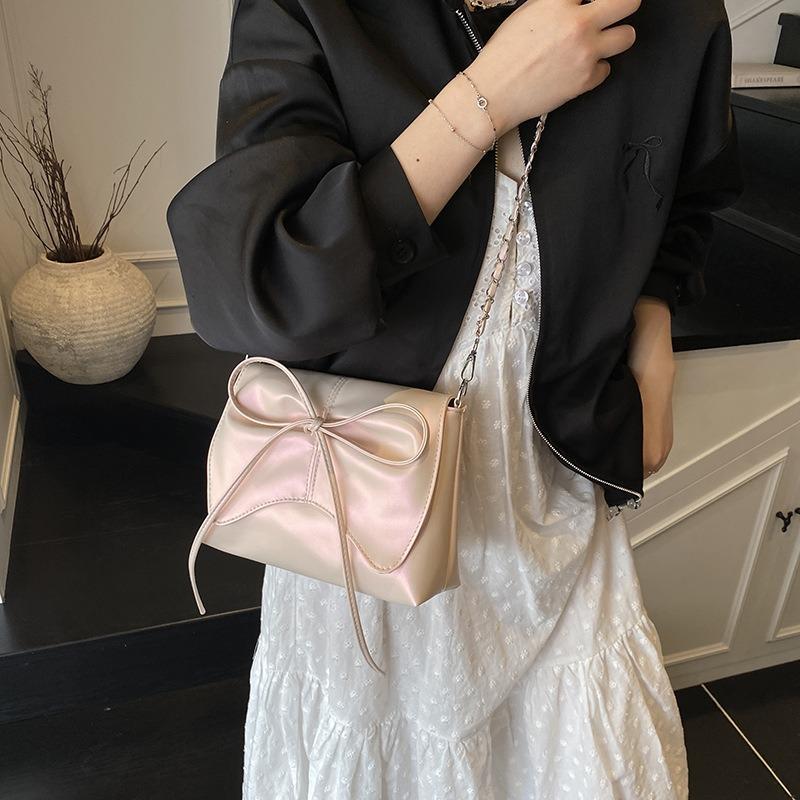 New Fashion Bow Fresh and Beautiful Niche Pleated Armpit Bag Casual Versatile Single Shoulder Messenger Bag Women