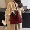 Casual Zipper PU Shoulder Bags for Women  Versatile  Retro Pendulum Crossbody Bags  Stitching Line  Simple  New
