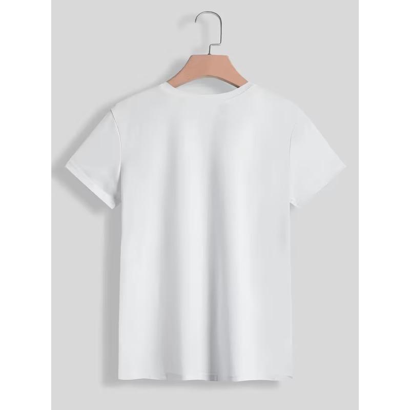 European Size Hanukkah Vibes Star of David Printed Cotton T - Shirt, Repeated 'HANUKKAH' Blue Text, White Cursive 'Vibes' Women's Casual Short Sleeve