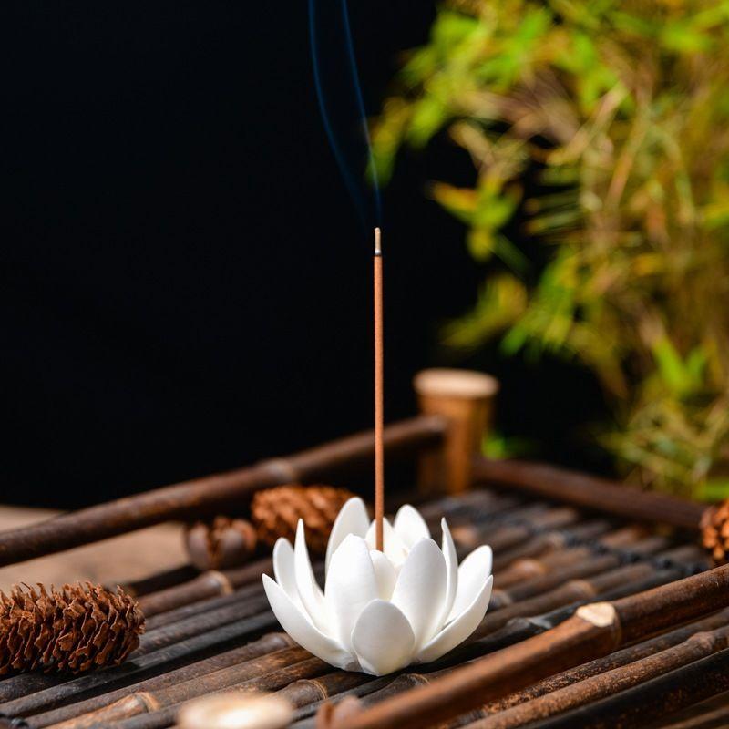 Ceramic Handmade Lotus Thread Incense Base - Household Indoor Thread Incense Socket - Decorative Decoration for Buddha Hall 7