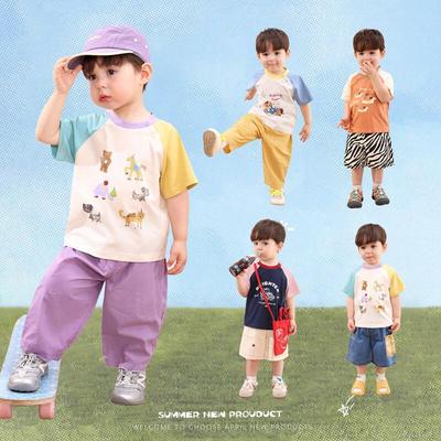 LUSON Baby Jungen Sommer Kurzarm Baumwoll T-Shirt 2026