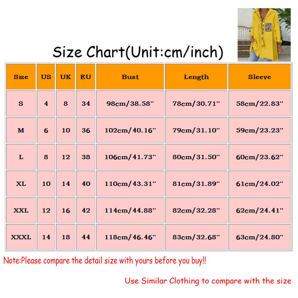 Women's Color Single-breasted Leopard Pocket Long-sleeved Lapel Shirt