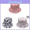 Kuromi Embroidered Cotton Sun Hat With Wide Brim For Casual Outdoor Use