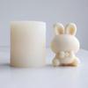 3D Easter Bunny Candle Mold Handmade Craft Gypsum Fondant Cake Decoration DIY Silicone Clay Soap Mould for Candle Making
