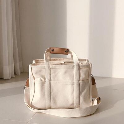 Borsa da donna in tela, grande capacità, multiuso, borsa a mano, funzione a strati, borsa a tracolla, borsa da donna, shopping