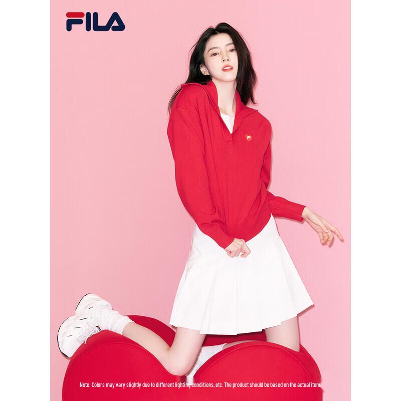 FILA Women s Blush Faux Two-Piece Knit Sweater M