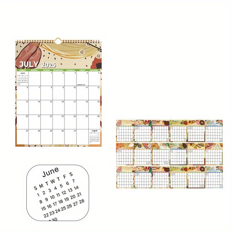 2026 Calendar 18 Months Runs From July 2025 To December 2026 with Hanger Thick Paper Spiral Binding Turn The Page Design