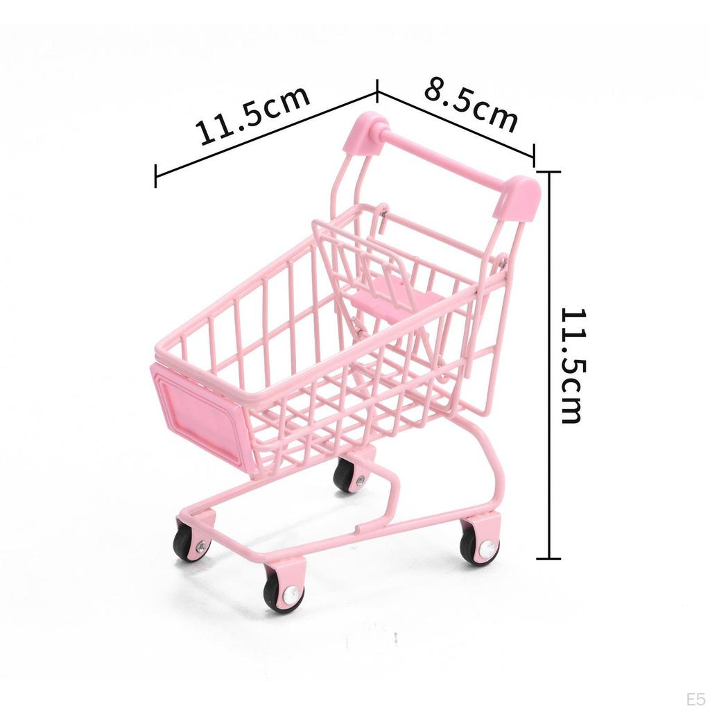 Compact Storage Solution: Mini Shopping Cart Organizer for Office and Home Accessories