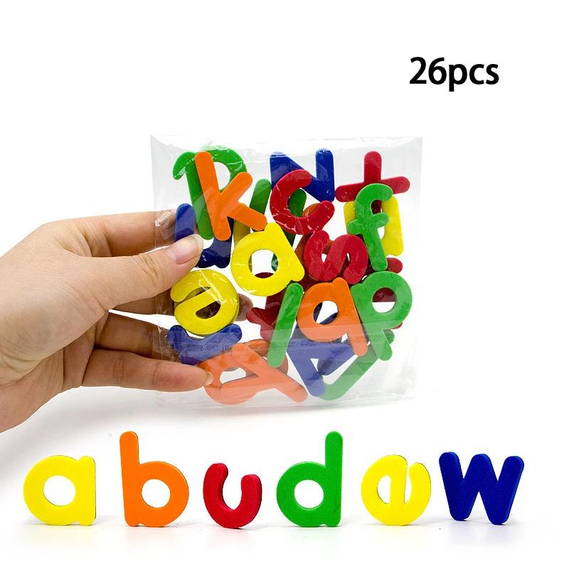 Magnetická písmena Čísla Abeceda ABC 123 Magnety na ledničku Plastová sada výukových hraček pro předškolní děti Matematika s velkými písmeny