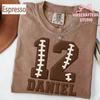 Custom Name Number Faux Chenille Football Shirt, Football Number Tee, Personalized Player Name, Game Day Comfort Colors T-Shirt