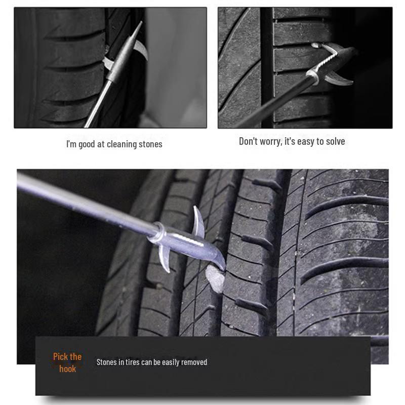 Car Tire Stone Removal Hook Tool - Multi-Function Cleaning Accessory