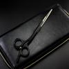Black Blind Hole Professional Hairdressing Scissors: Barber & Bangs Shears