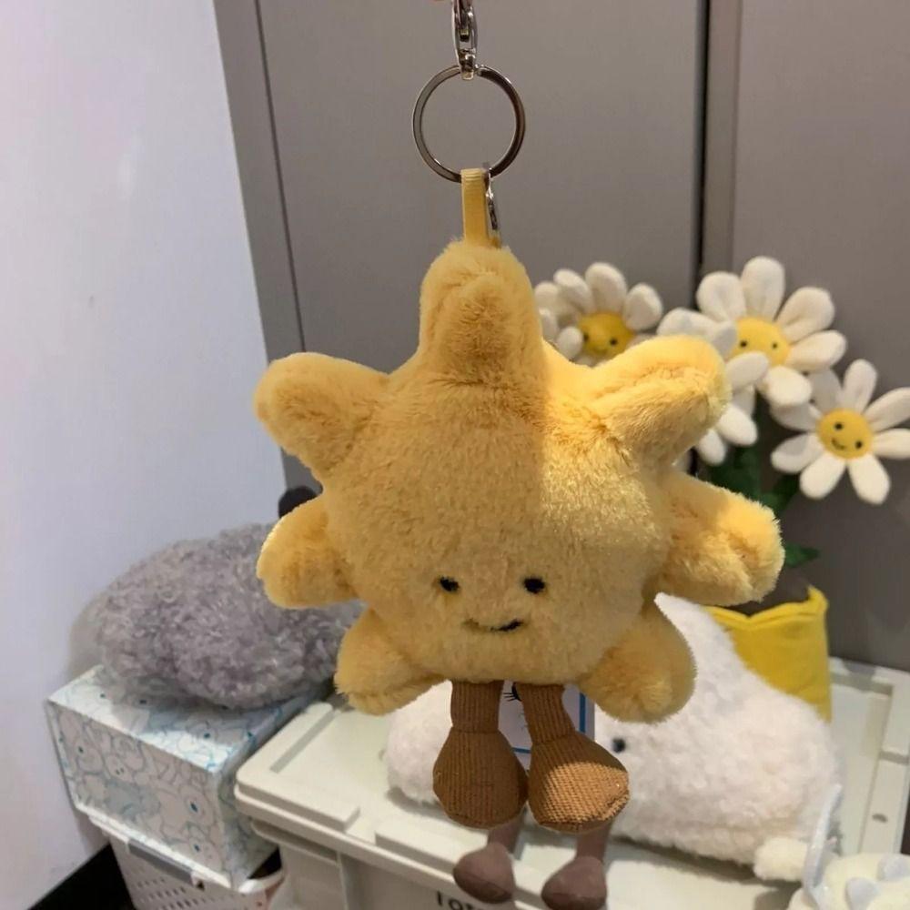 Jellycat Fashion Cartoon Sun Bag Charm Cute Soft Stuffed Sunflower Keychain Pendant Portable Plush Doll Pendant Xmas Gift