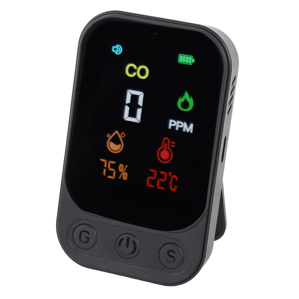 CO Detector Multifunctional Portable Temperature Humidity CO Tester for Travel Tent Picnic 5V