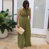 European and American fashion neck temperament sexy backless women's top African foreign style fashion high waist wide leg trousers suit