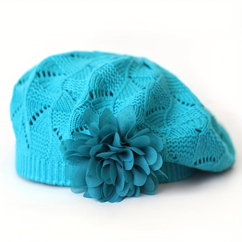 1pc of New Autumn And Winter Fashion Beret for Women with Floral Design in Solid Colors, Available in Various Colors for Everyday Use