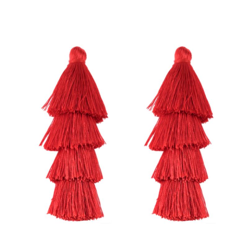 4pcs/lot Gradient Tassel Pendants Four Layers Polyester Tassel Pendants For Jewelry Making DIY Earrings Charms Accessories