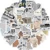 52 INS Wind Fragment Text Graffiti Stickers Decorative Guitar Notes Suitcase DIY Waterproof