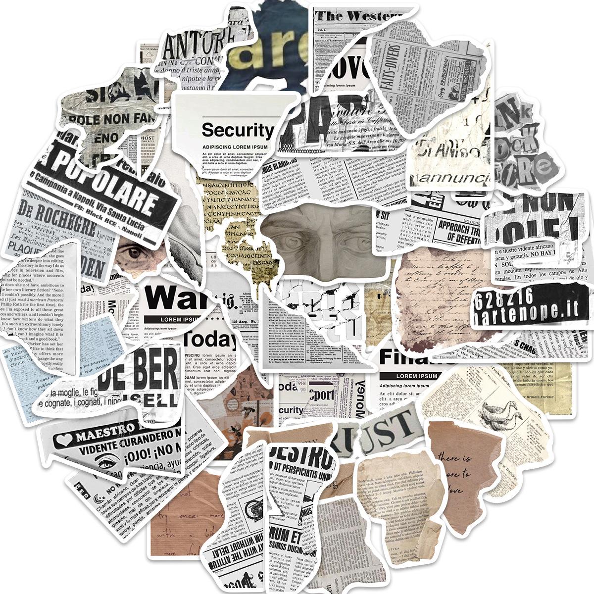 

52 шт. INS Наклейки с граффити в виде текстовых фрагментов ветра Декоративные ноты для гитары Чемодан DIY Водонепроницаемые