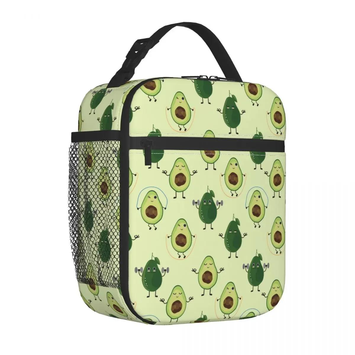 

Мультяшный Авокадо Тренажерный Зал Фитнес Фрукты Термоизолированные Сумки для Ланча Школьная Портативная Сумка для Ланча Термо Кулер Ланчбокс для Еды 26x21x11CM