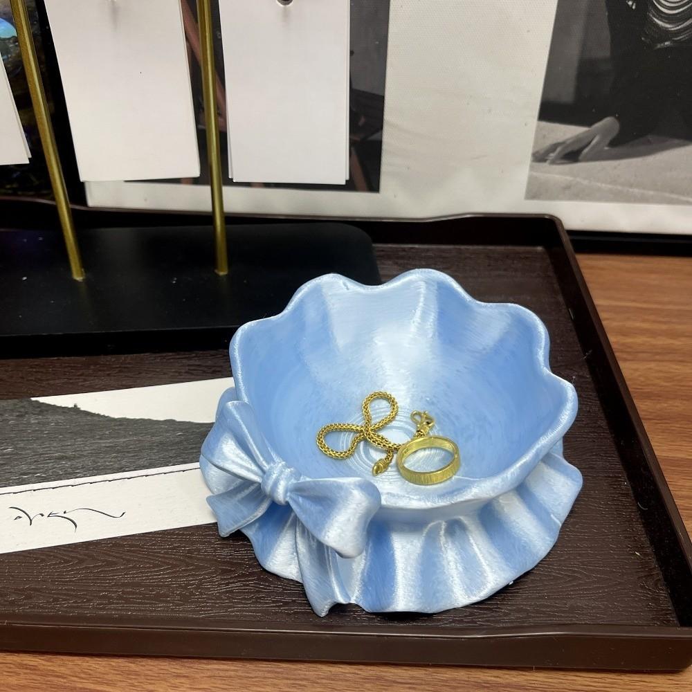 Sweet Bow Ribbon Ring Holder Elegant Jewelry Plates 3D Printed Jewelry Tray  Photography Props