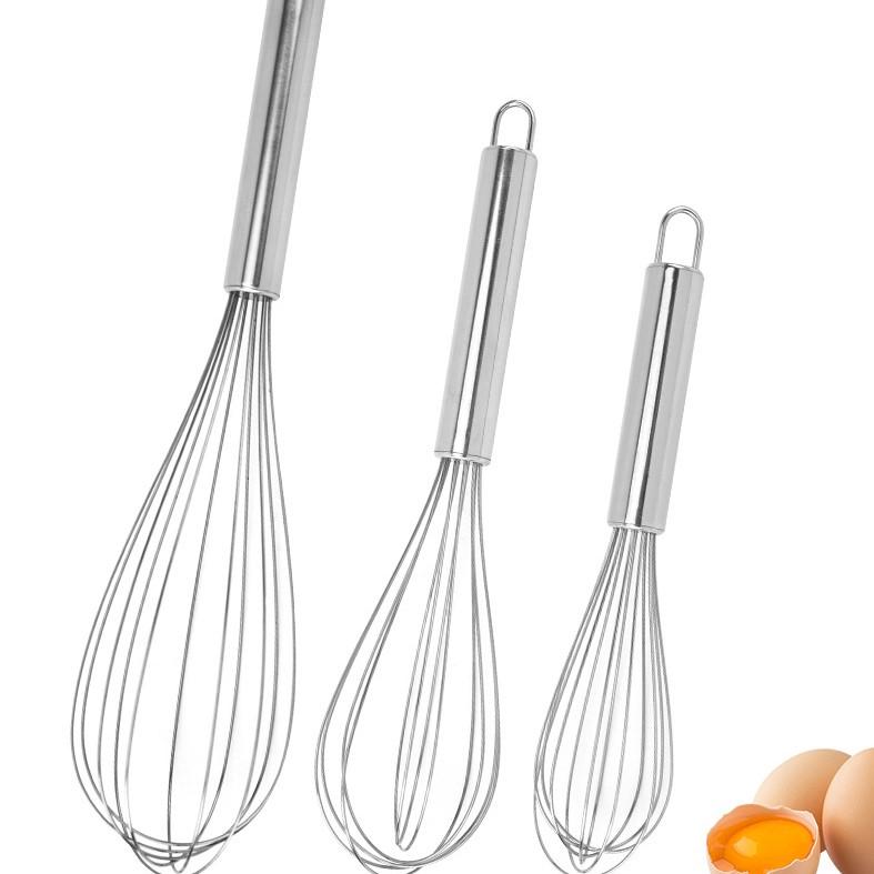 6-10-12 inch Manual Egg Beater Stainless Whisk Kitchen Wire Balloon Whisk Milk Egg Beater Egg Mixing Mixer Tools
