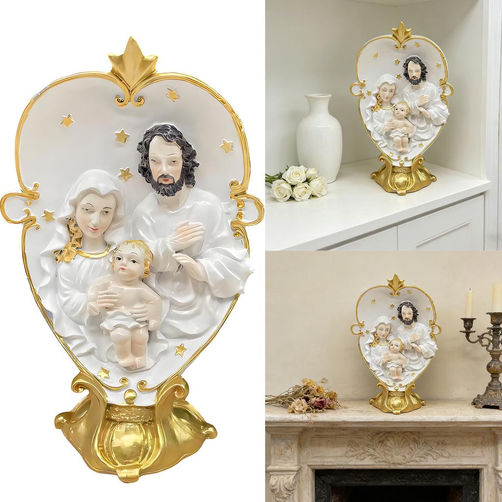 Baby Jesuses Holy Family Statue Miniature Christmas Nativity Scene Sculpture for Xmases Indoor Home Table Holiday Decors