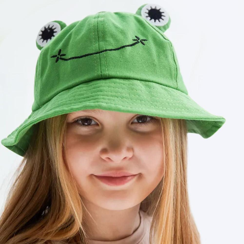 New Frog Bucket Hats Women Bucket Hat Women Summer Outdoor Sun Fishing Cap Cotton Wild Panama Hats Sunscreen Bob Caps