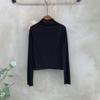 C S In The Room Anji Sheer moCk neCk baSiC Long Sleeve T ShirT 4 ColorS