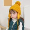 Toddler Hat Washable Solid Color Ear Cover Design Friendly To Skin Fade-Resistant Keep Warm Cashmere Windproof Baby Girl Winter