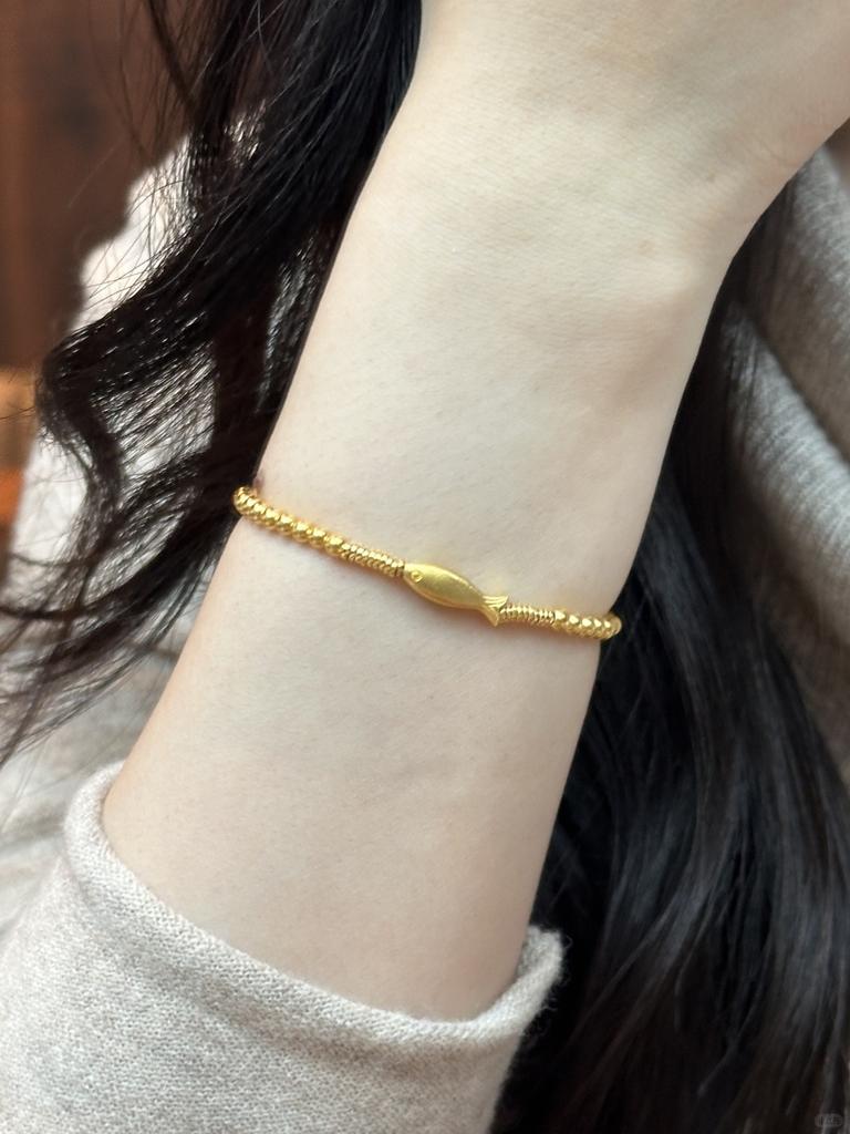Transfer Koi Handornamente Goldperle Kleiner Fisch Armband für Damen 2024 Neuer Stil Goldperle Perlen Glücksbringer Armband Heißer Verkauf