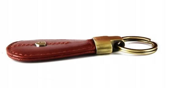 Red Leather Keychain - Peterson