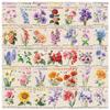 50 Cartoon Retro Stamps Flower Doodle Stickers Decorative Guitar Notebook Suitcase DIY Waterproof