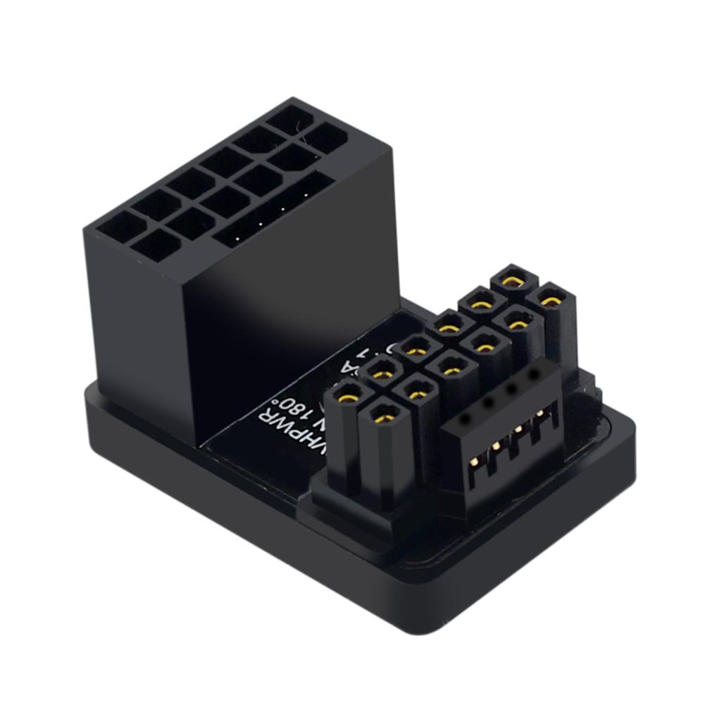 12+4 16P To 16P 180 Angled Turning Connector 600W Direction Turning Adapter ATX3.0 Power Supply 2VHPWR for PCIe5.0 Graphics Card
