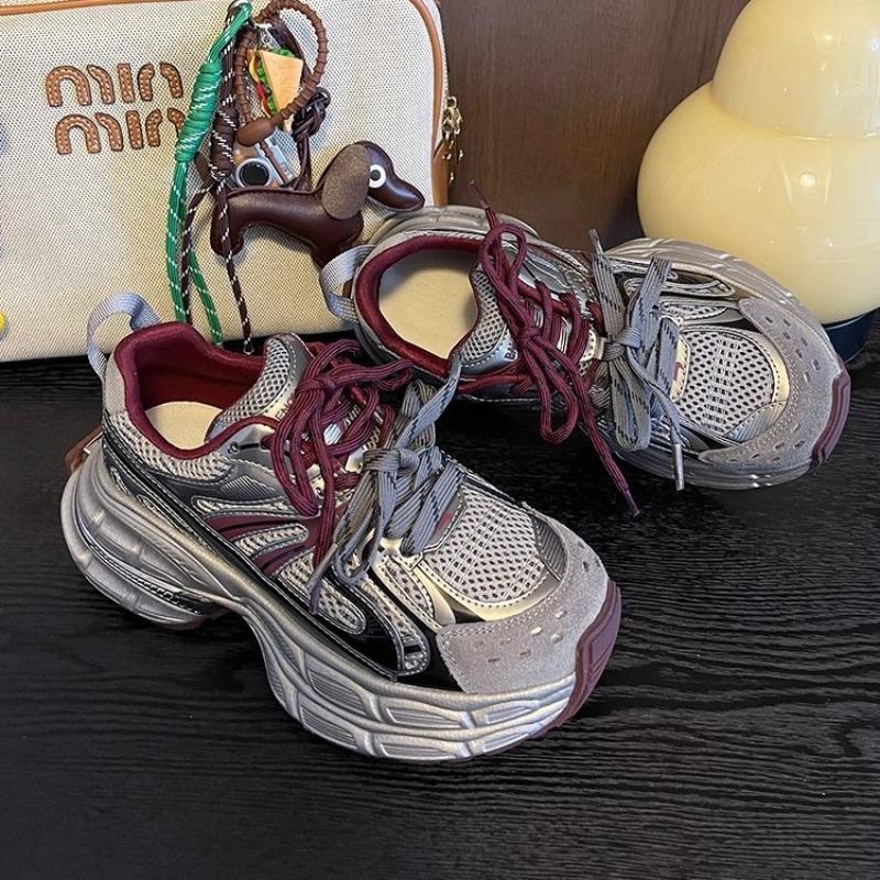 Silver Daddy shoes women's new spring and summer mesh lightweight women's shoes heightening casual sneakers