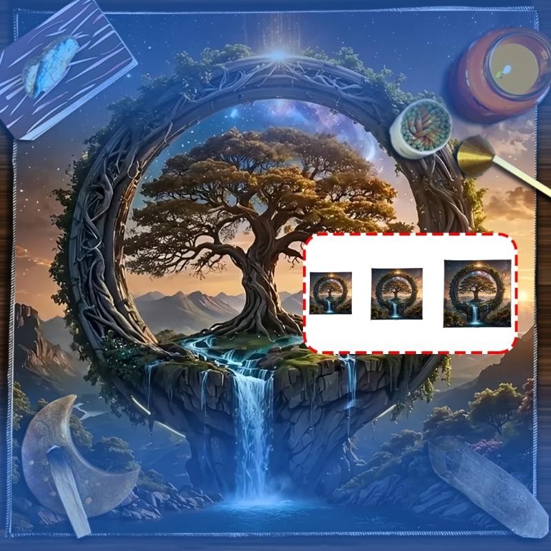 Square Divinations Tapestry Tree Waterfall Astrology Tablecloth Tarots Tablecloth Table Cloth Witchcrafts Supplies