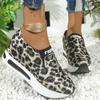 Fashion Autumn Winter Leopard Platform Sneakers Women Letter Print Slip On Sports Shoes for Woman Non Slip Wear Resistant Shoes Female