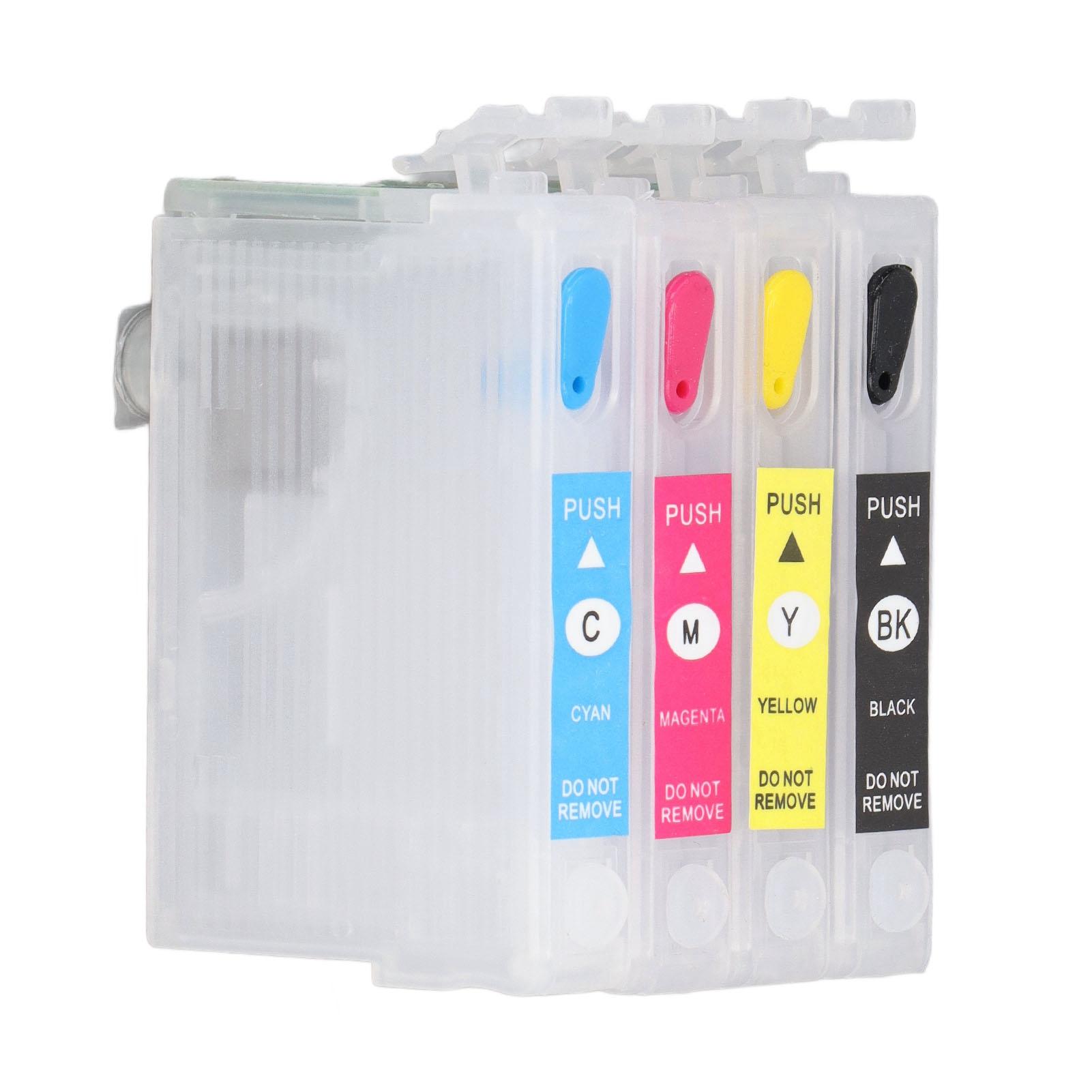 

4 шт. Чорний Блакитний Пурпуровий Жовтий Картридж з чорнилом Постійний Чіп Багаторазовий Заправка чорнилом для принтера Струменевий