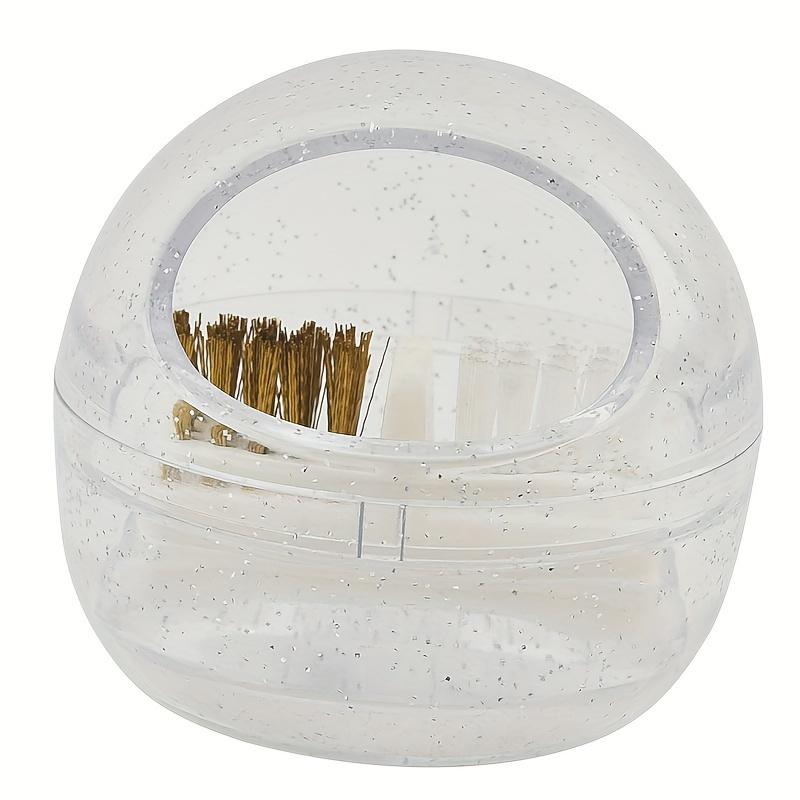 1pc Ceramic Drill Bit Cleaning Brush Case with Lid, Dual Nylon Bristle Heads for Steel and Ceramic Drill Bits, Drill Cleaning Brush
