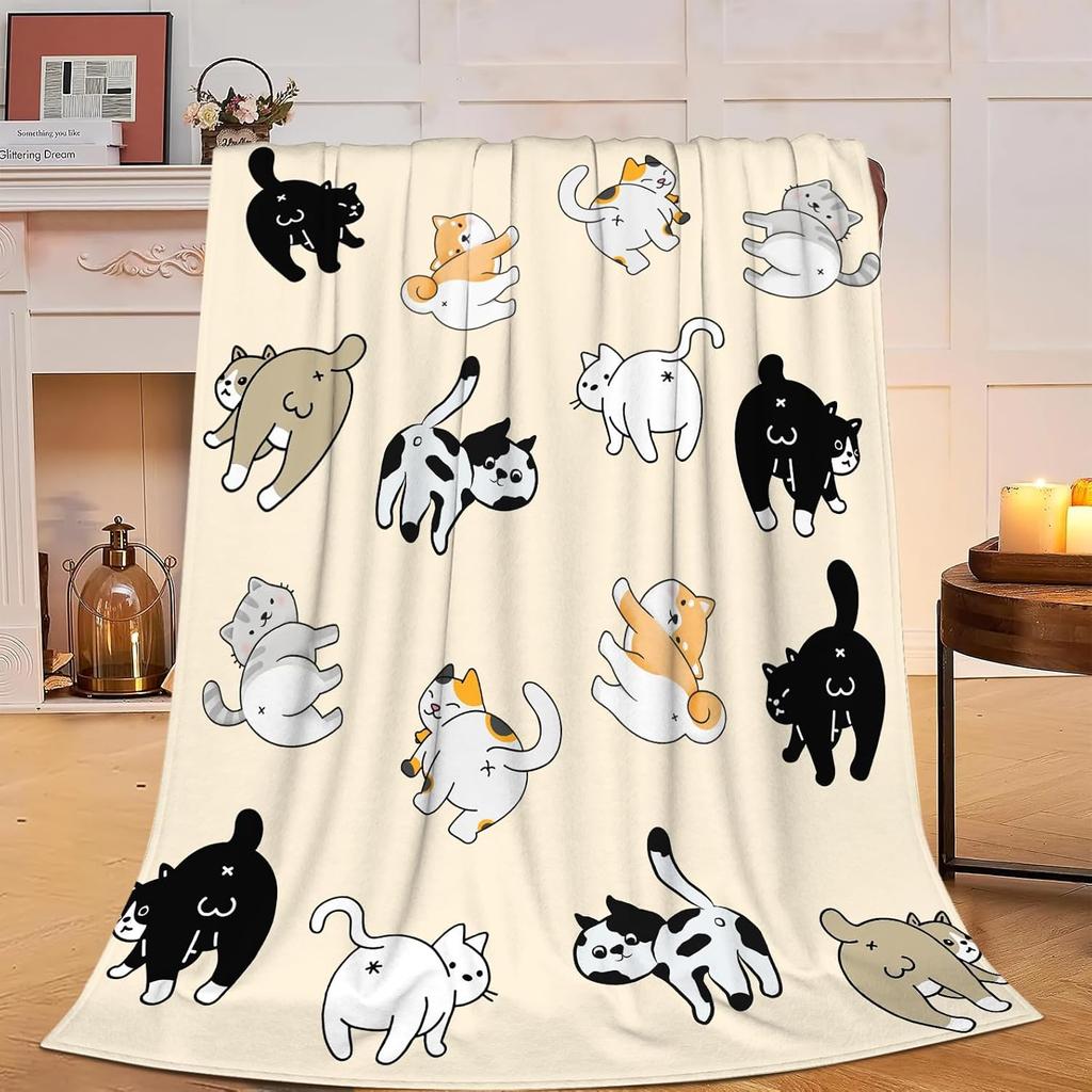 Pink Butterfly Pattern Fleece Blanket Soft Warm Throw Cover Decorative Home Bed Room Decor Gift For Women Girls40X50