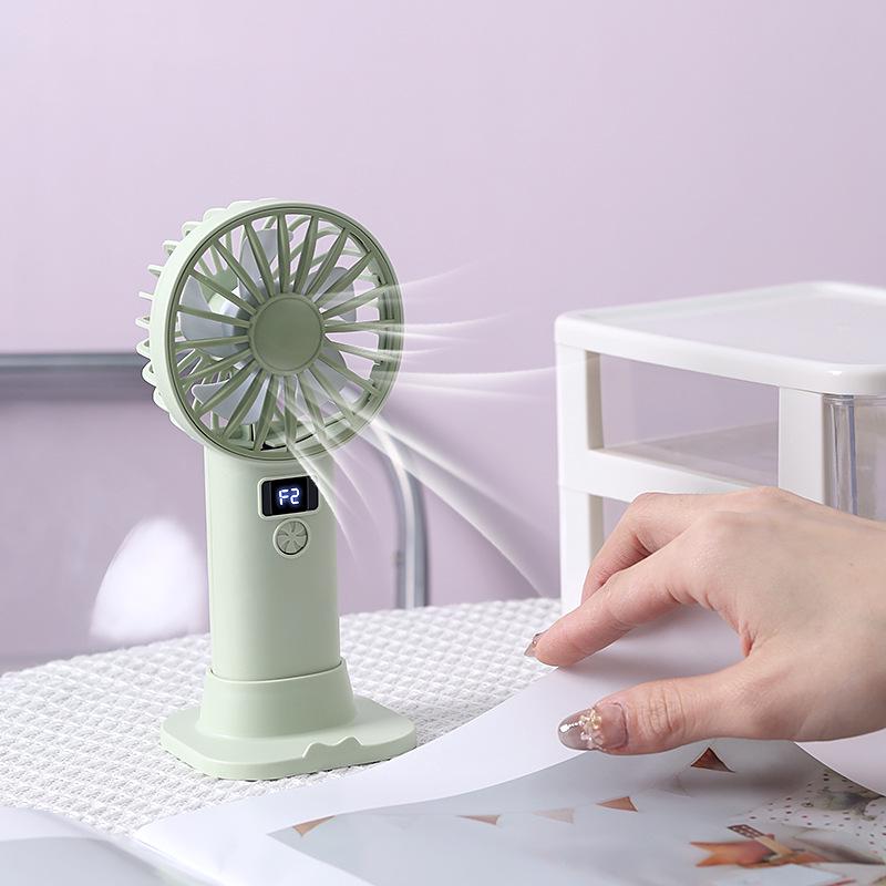 Portable Mini USB Desk Fan with Digital Display for Office, Student, Dorm