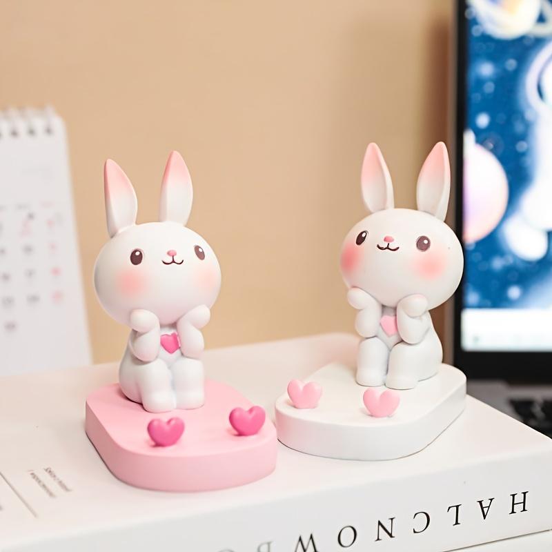 1PC Cartoon Rabbit Desktop Decoration Mobile Phone Stand Tablet Holder Birthday Gift Cute Desk Accessory
