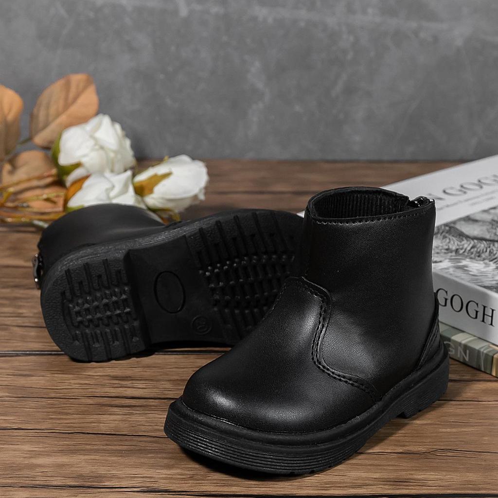 Fashion Girls' Leather Toddler & Baby Ankle Boots