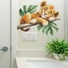 Wall Decoration Stickers for A Children's Bedroom Featuring A Sleeping Little Lion On A Cartoon Tree Branch