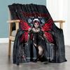 Gothic Illustrations Personalized Text Blanket Multi-purpose Customizable Blanket Durable Comfort Great for Office Picnics Living Room Bedding