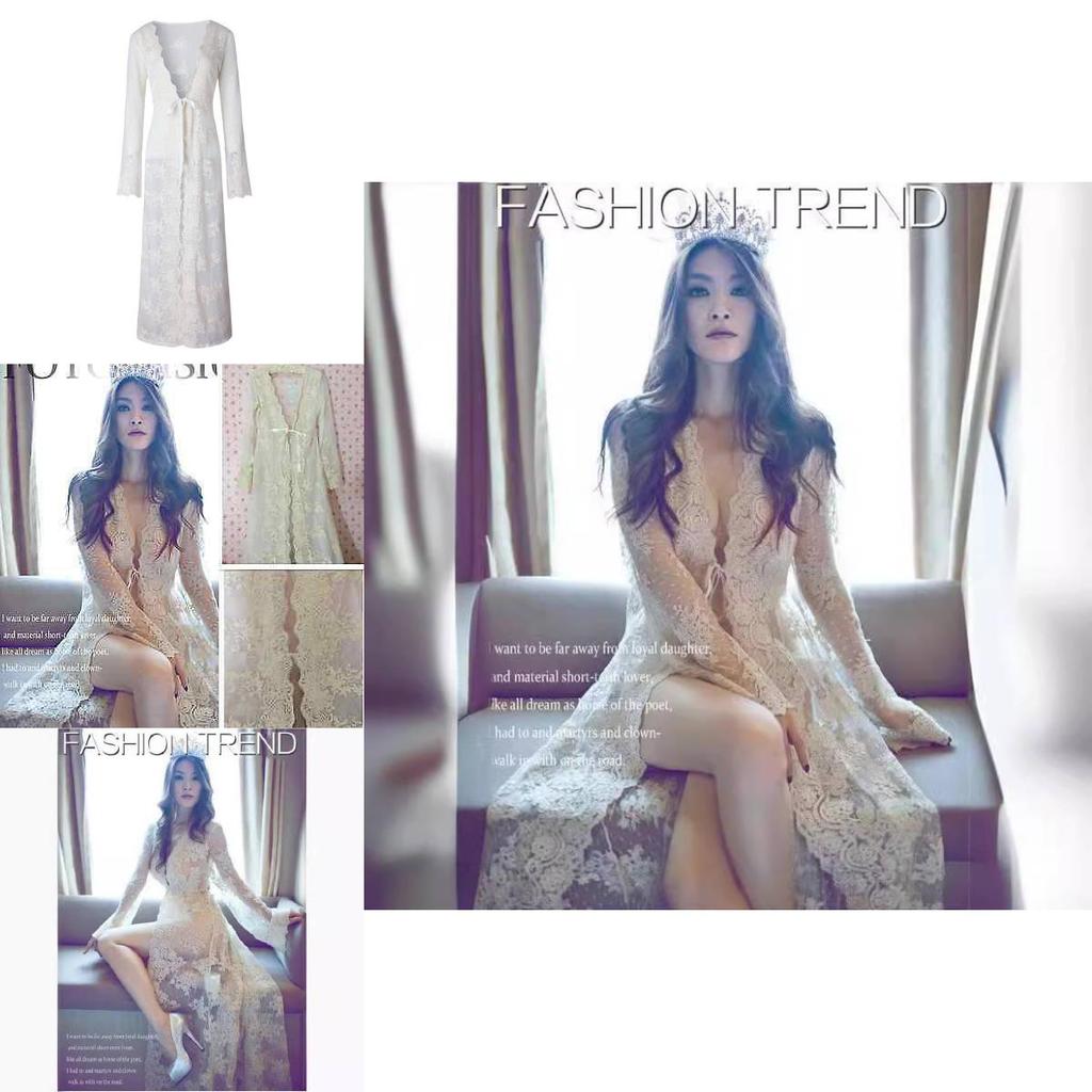 Long Dress With Lace Embroidery For Beach Vacation And Casual Wear