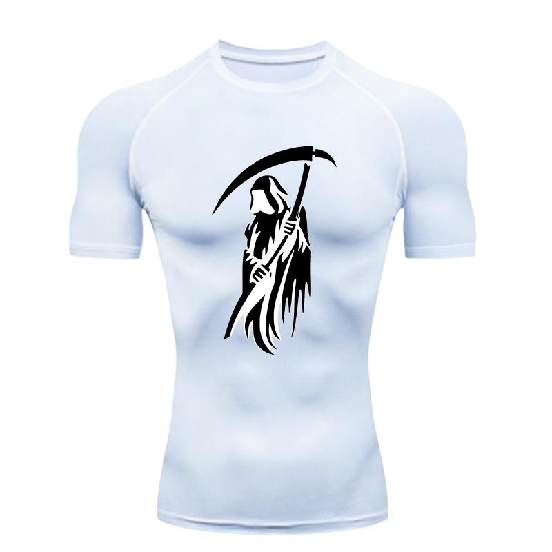 Reaper  Men's Sports T-shirt Training Fitness Compression Short Sleeve Rashguard Running Workout T-Shirt Athletic Tees